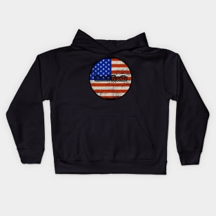 Beach Fossils / USA Flag Vintage Style Kids Hoodie